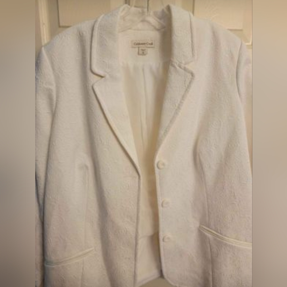 White Floral Blazer